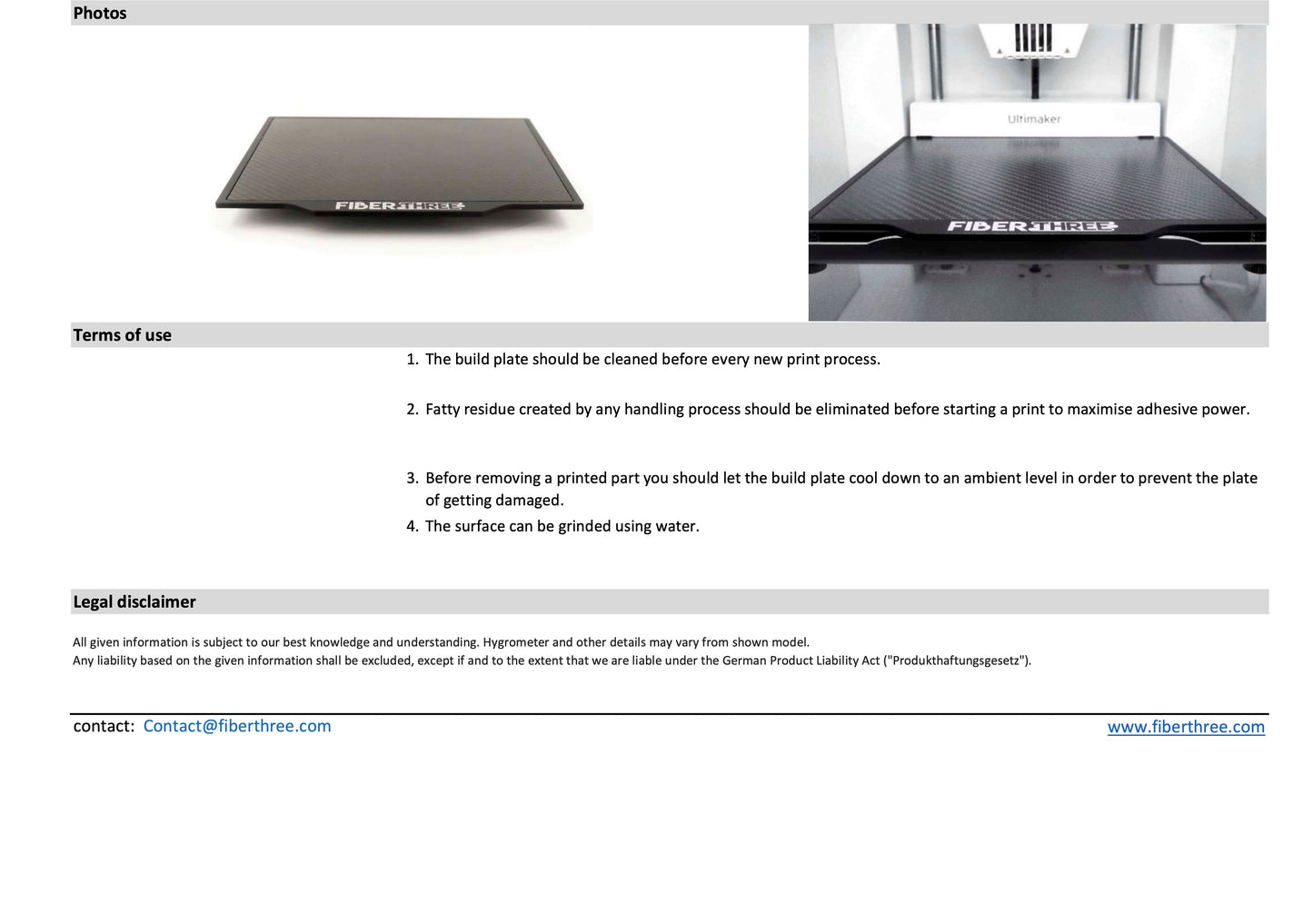 Fiberthree ProPrint Industrial Build Surface for Ultimaker S3